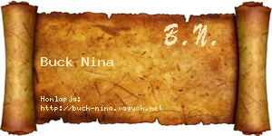 Buck Nina névjegykártya